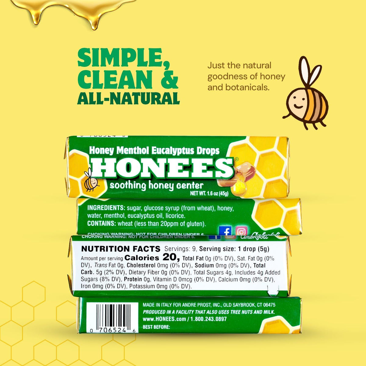 Honees Menthol Eucalyptus Cough Drops