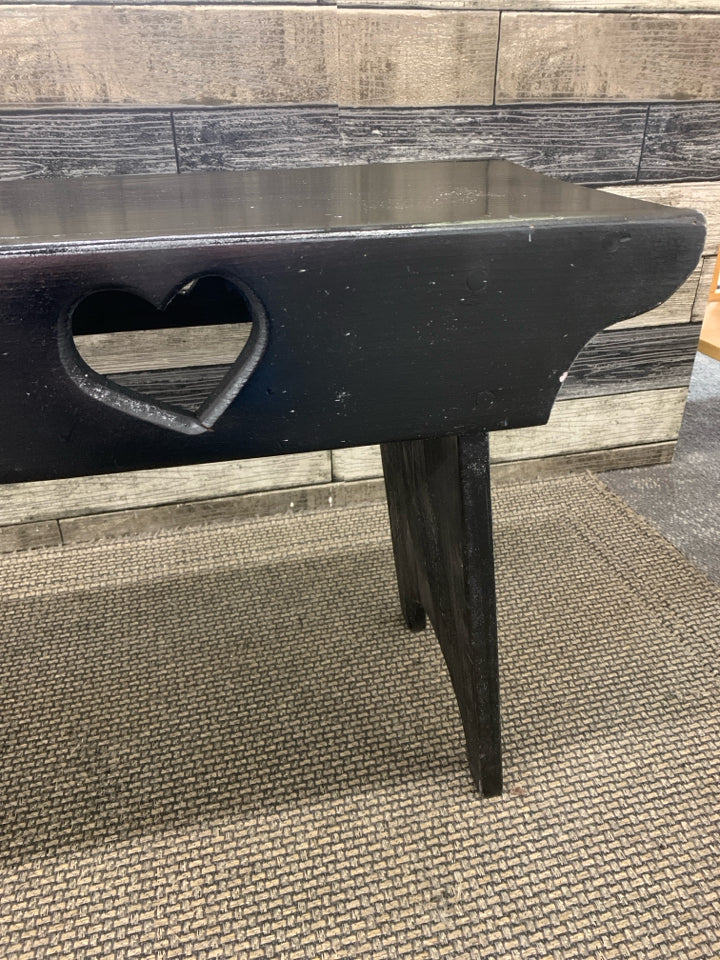 BLACK HEART BENCH.