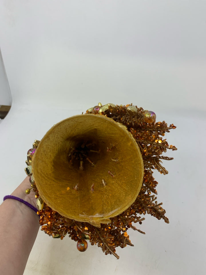 ANGEL TREE TOPPER W/ ORANGE BEADING.