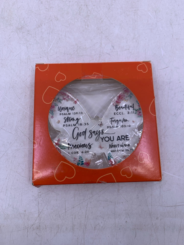 NIP BUTTERFLY RESIN RELIGIOUS SCRIPT.