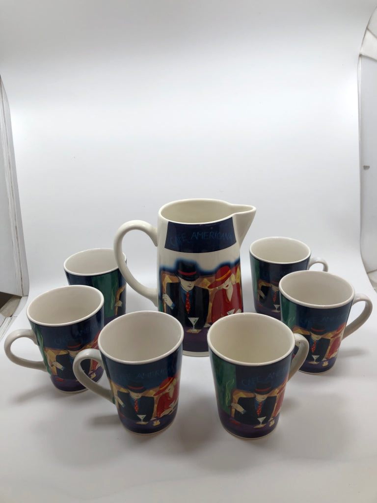 7PC CAFE AMERICANA DRINK SET.