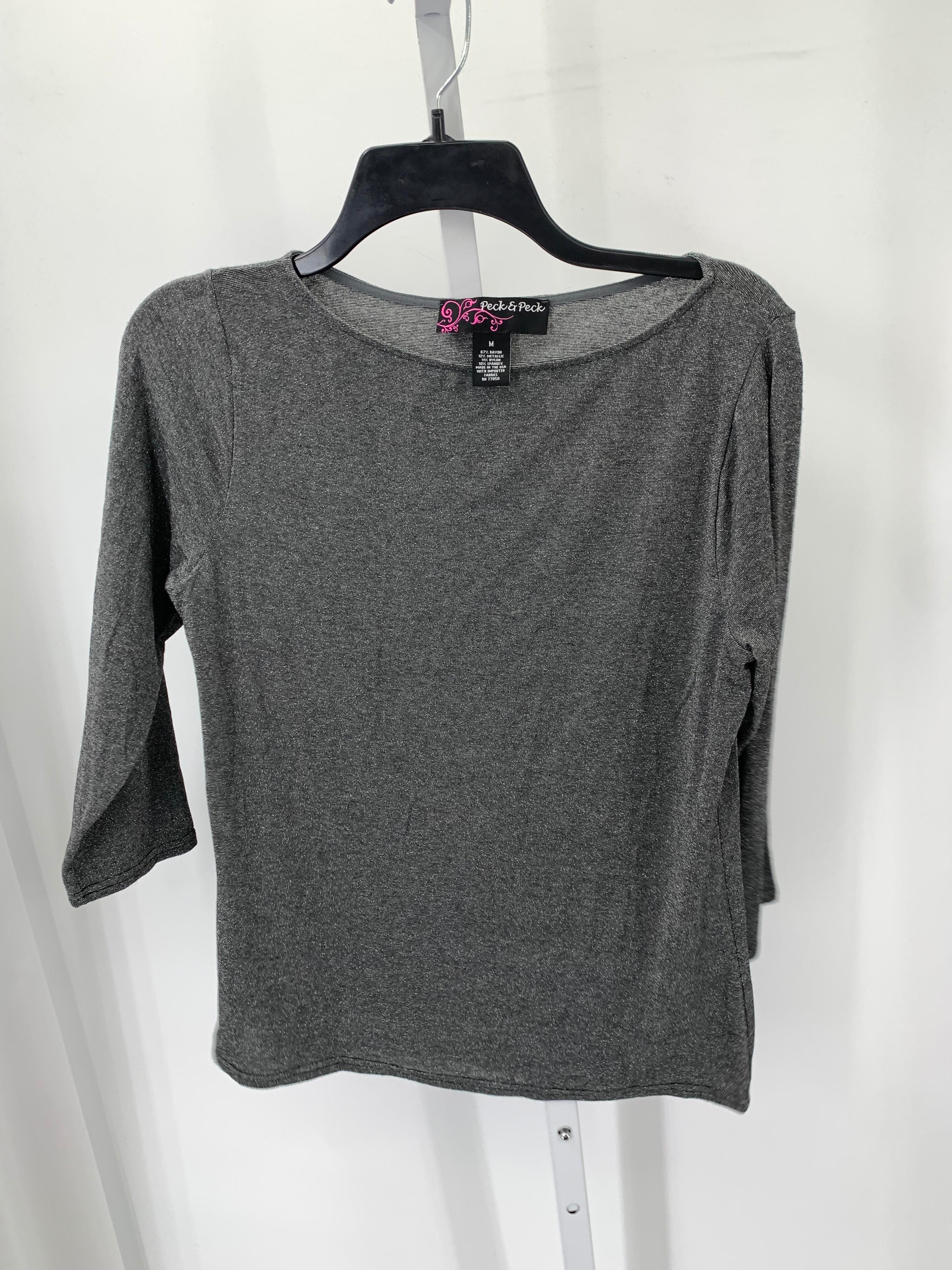 Peck & Peck Size Medium Misses 3/4 Sleeve Shirt