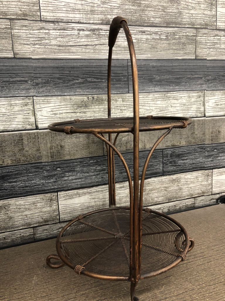 2 TIER BROWN METAL STAND SERVER.