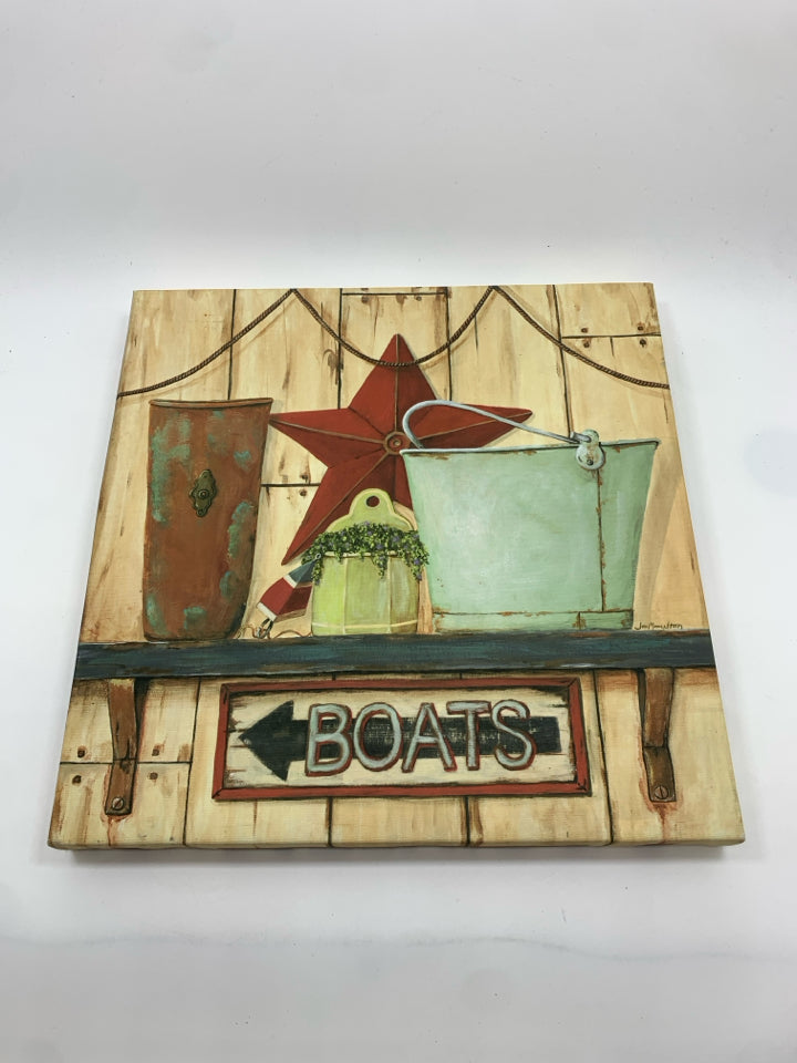 BOATS SIGN CANVAS.