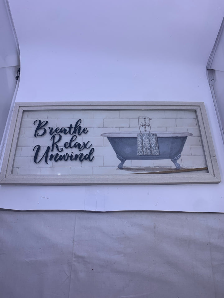 BREATHE, RELAX BATHTUB SHADOWBOX WALL ART.