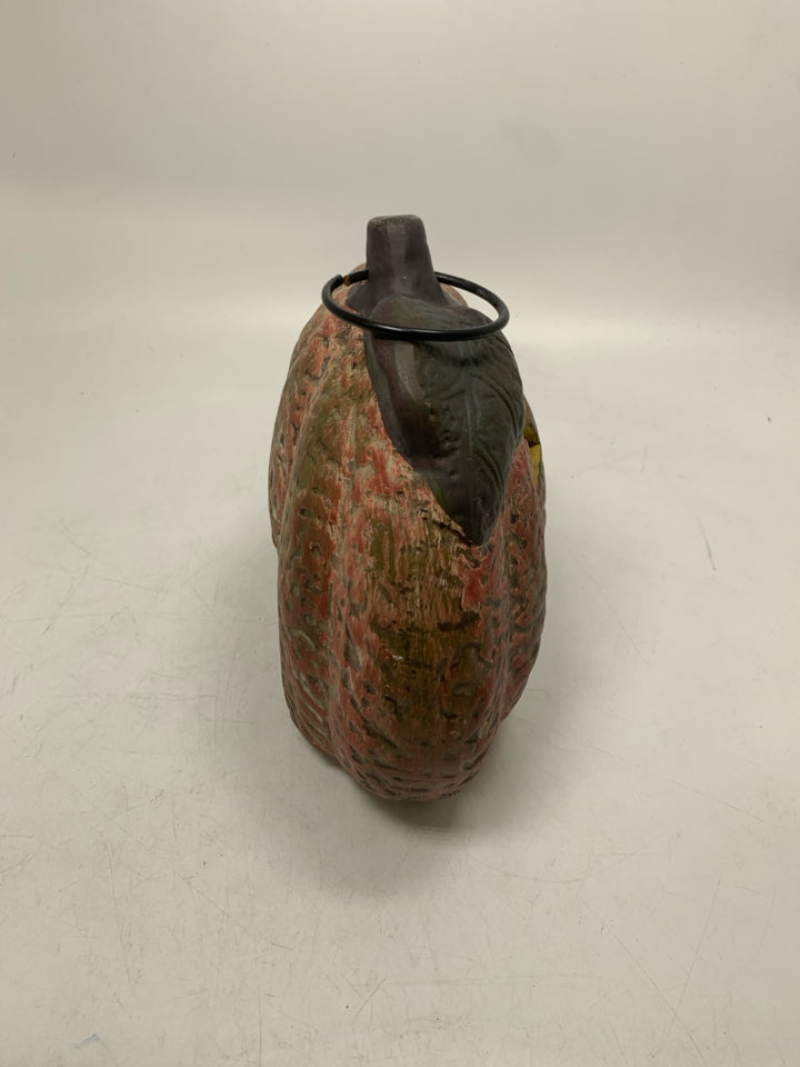 CERAMIC JACKO LANTERN RUSTIC CANDLE HOLDER LANTERN.