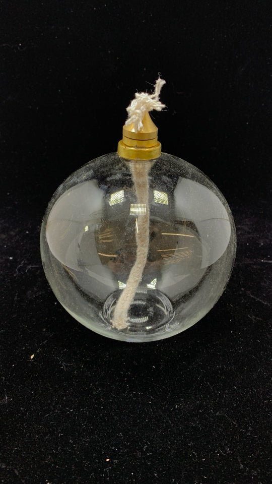 MED CLEAR GLASS OIL LANTERN BALL.