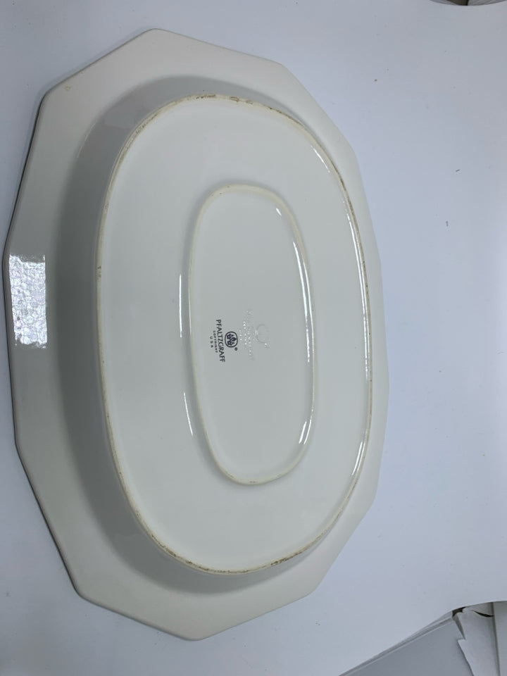 WHITE LARGE PFALTZGRAFF CHRISTMAS HERITAGE PLATTER.
