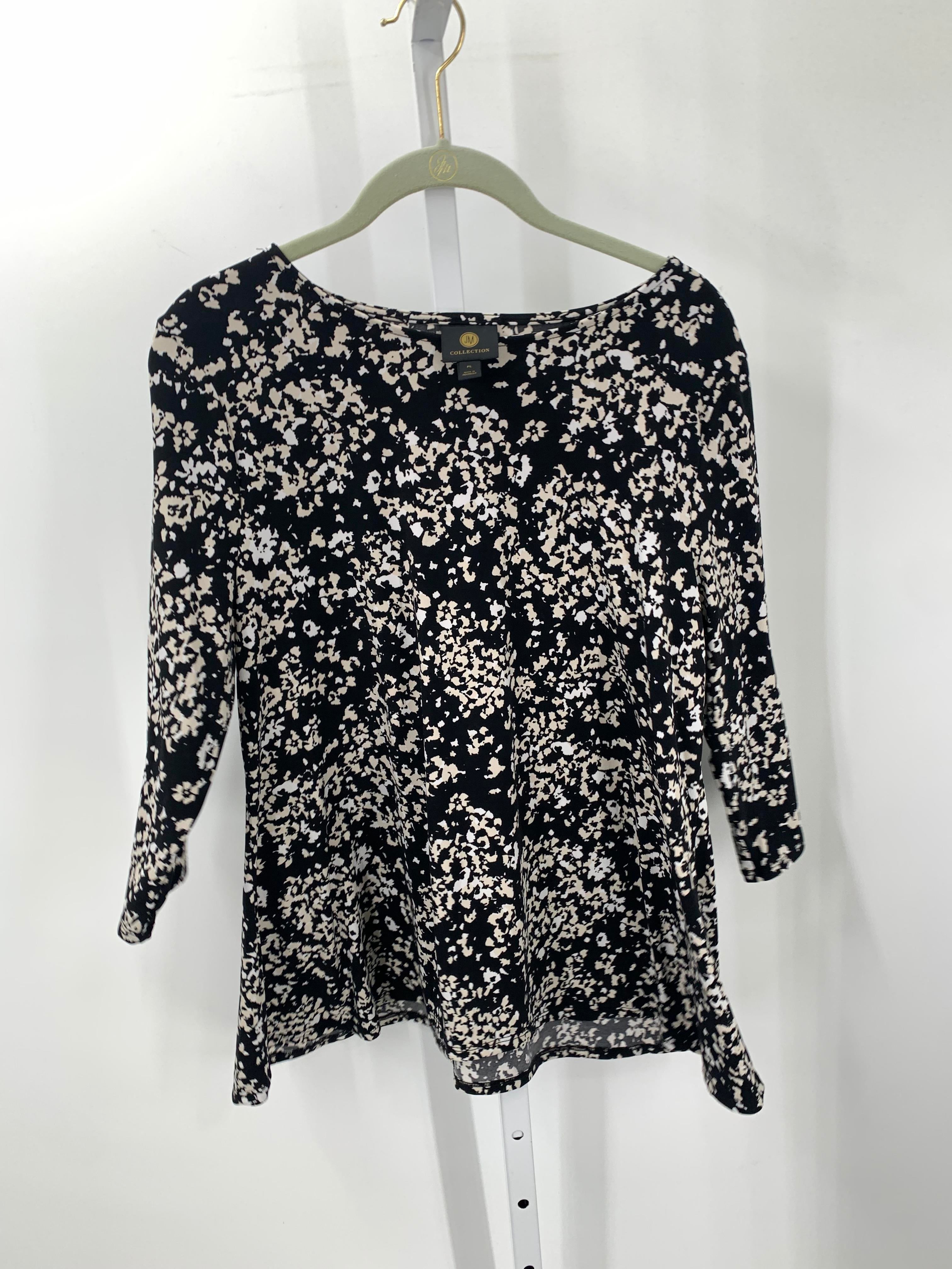 JM Collection Size Large Petite Petite 3/4 Sleeve Shirt