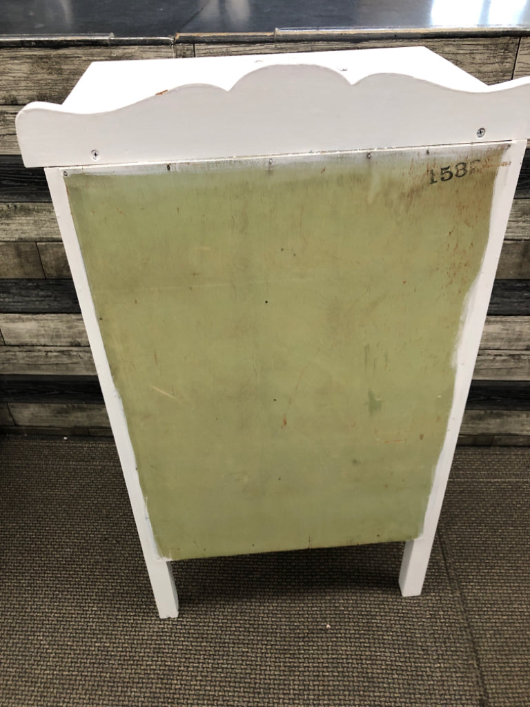 SMALL 4 DRAWER REFURBISHED DRESSER W/ BIRD + NESTS DETAILS GOLD HARDWARE.