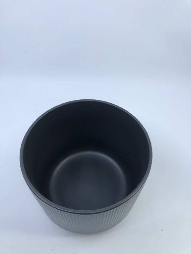 DARK GREY IKEA RIBBED PLANTER.