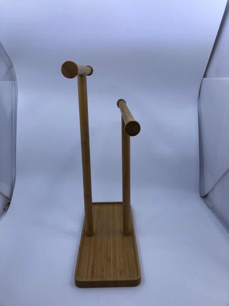 BAMBOO WOOD 2 TIER JEWELRY RACK.
