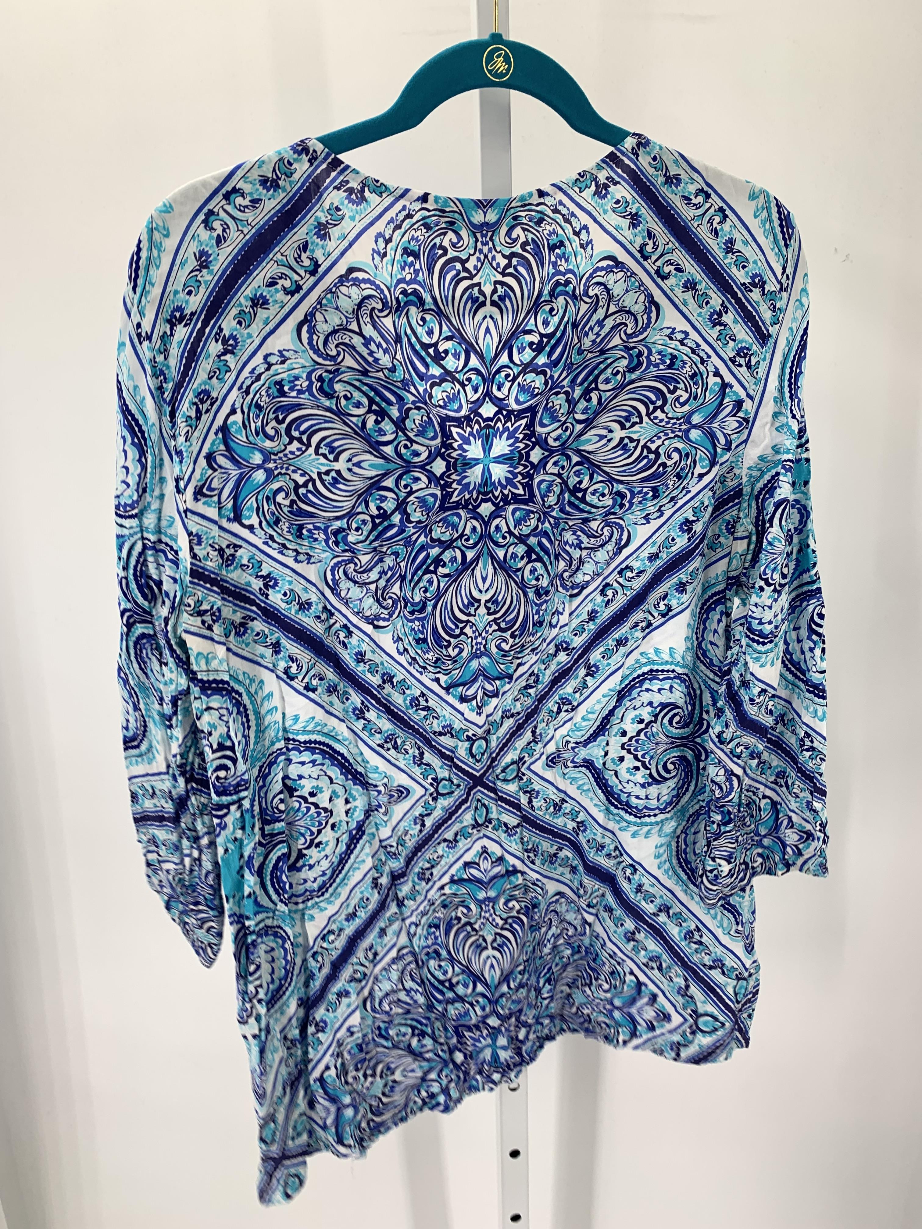 Charter Club Size Large Misses 3/4 Sleeve Shirt