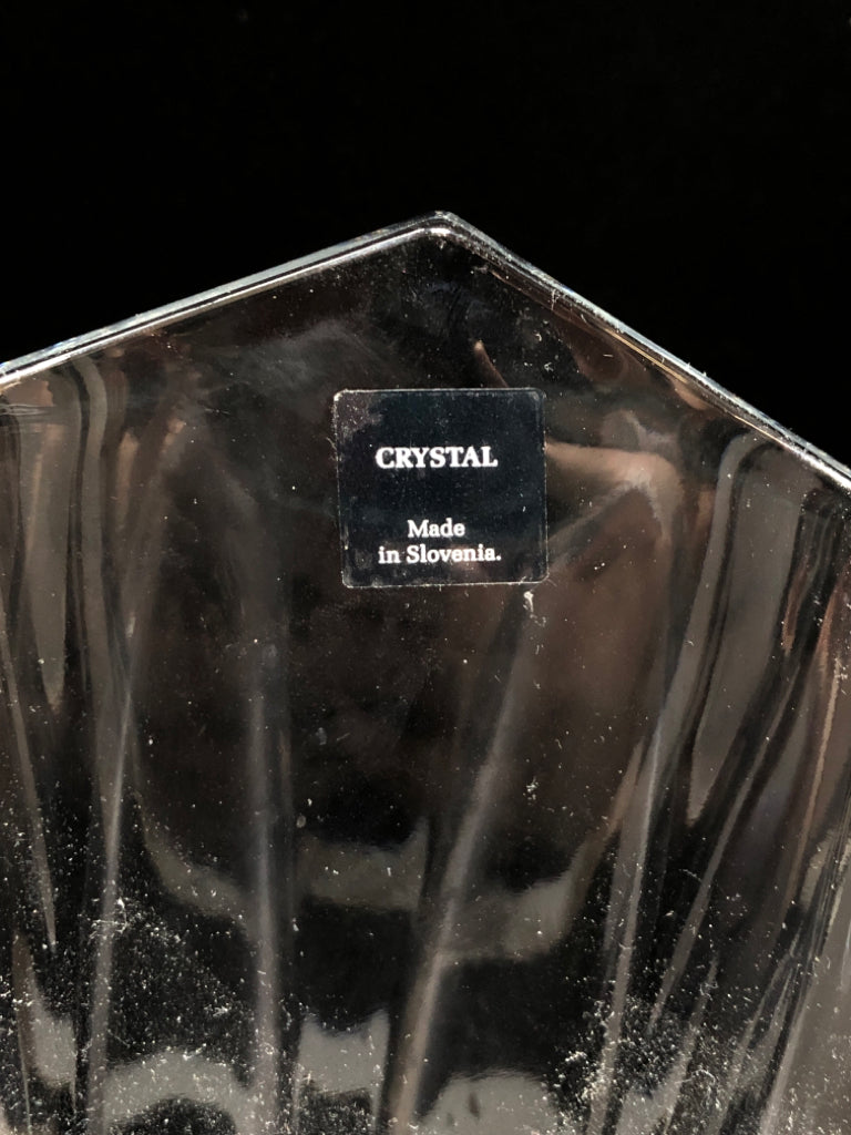 ROGASKA ANGLED CRYSTAL VASE.