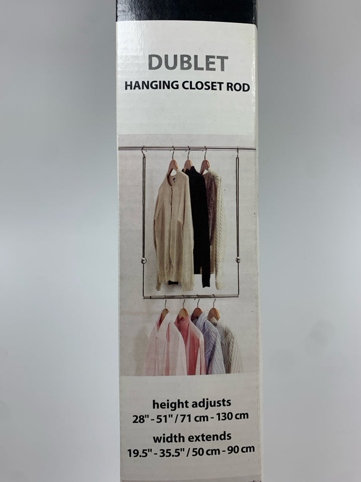 NIB UMBRA DUBLET HANGING CLOSET ROD.