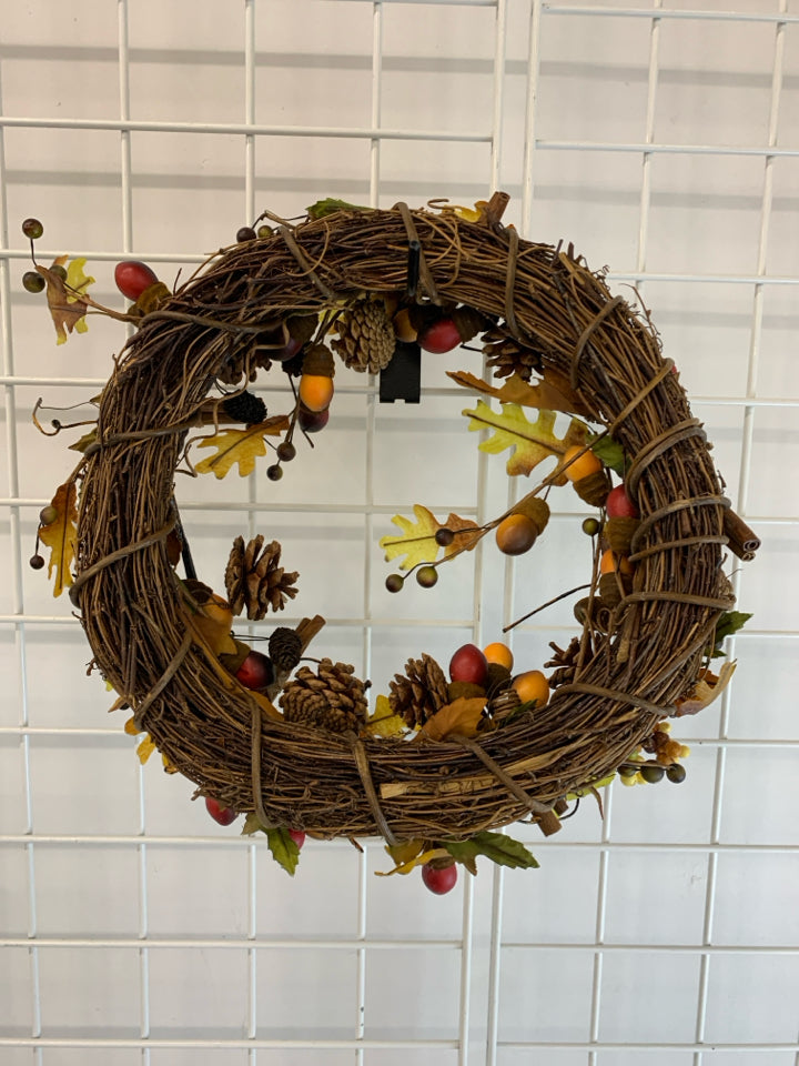 CINNAMON STICK & ACORN WREATH.