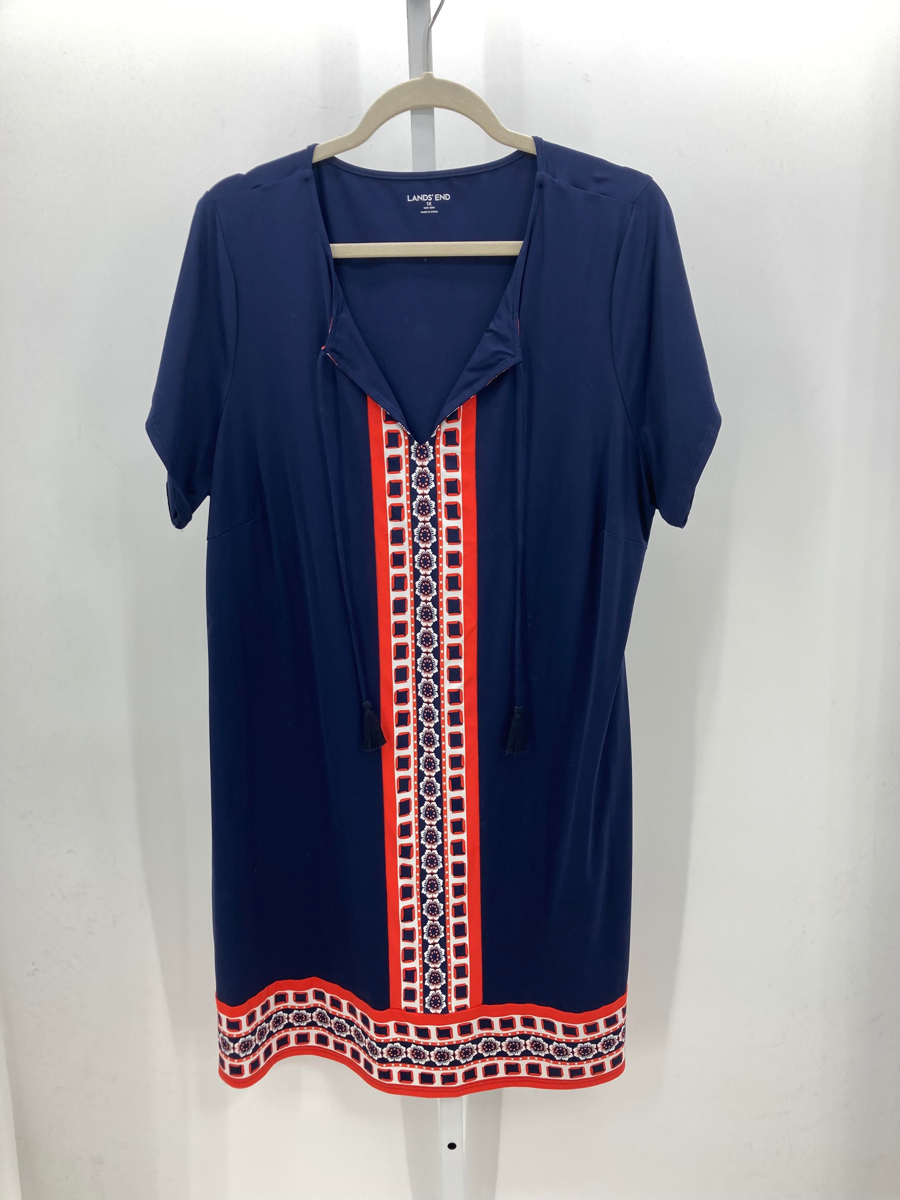 Lands End Size 1X Womens Short Sleeve Dress