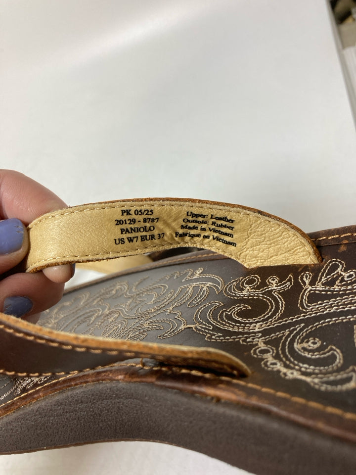 Olukai Panilo Leather Flip FLop Sandals