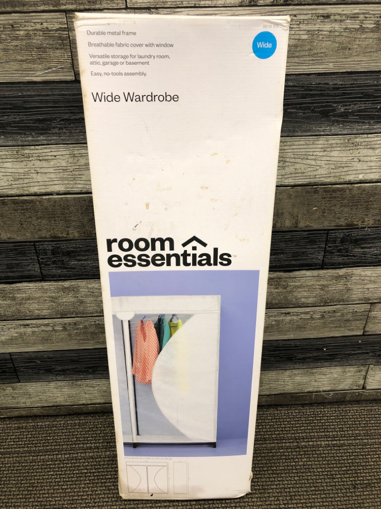 NIB ROOM ESSENTIALS WIDE COVERED WARDROBE.