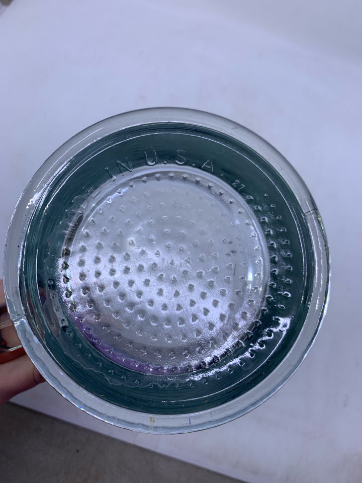 CLEAR GLASS HEAVY BOTTOM BEER PITCHER.