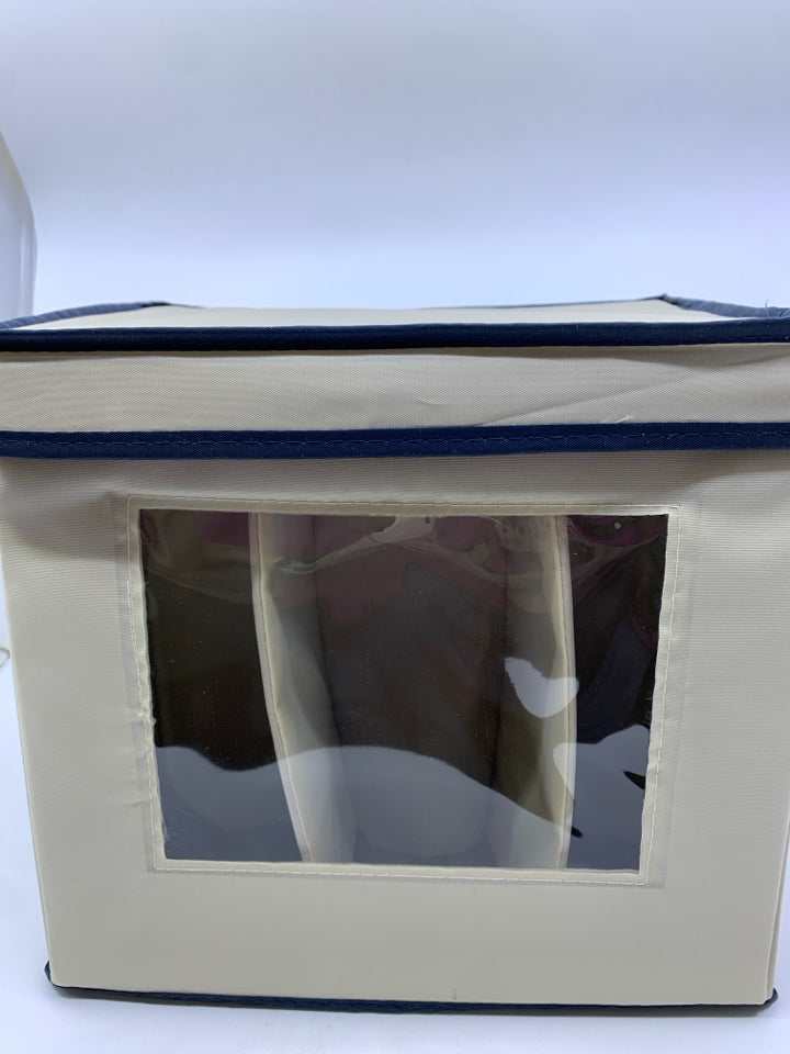 CREAM CANVAS STEMWARE CADDY W/TOP.