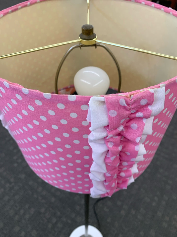PINK POLKA-DOT FLOOR LAMP.