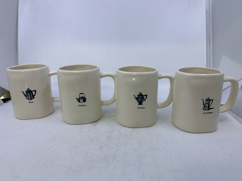 4 PC ASSORTED TEA POTS MUGS.