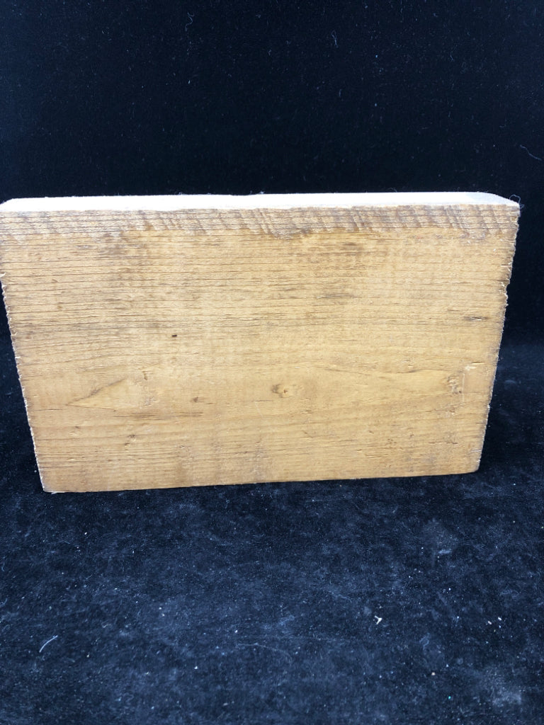 WOOD BLOCK SIGN BOSTON BLUE WRITING.