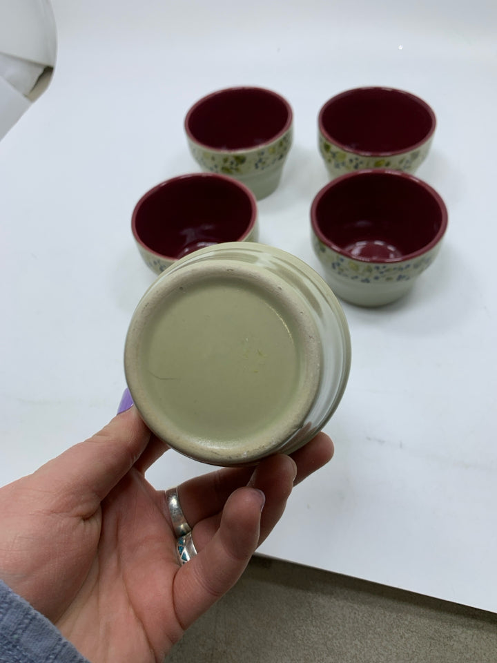 5 MINI STONEWARE BOWLS.