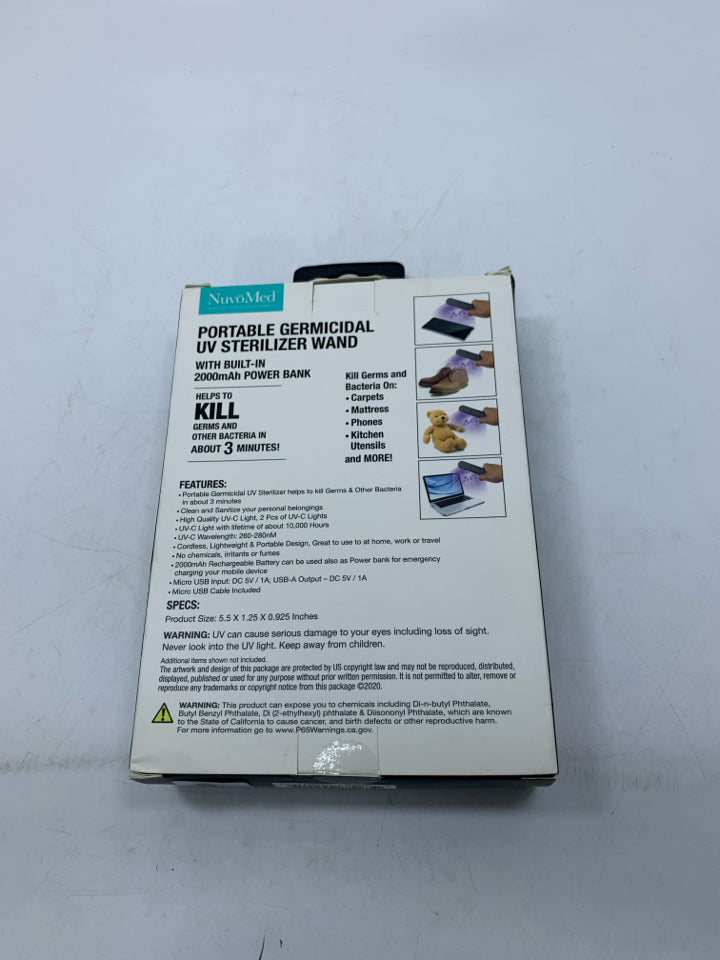 NIB PORTABLE GERMICIDAL UV STERILIZER WAND.