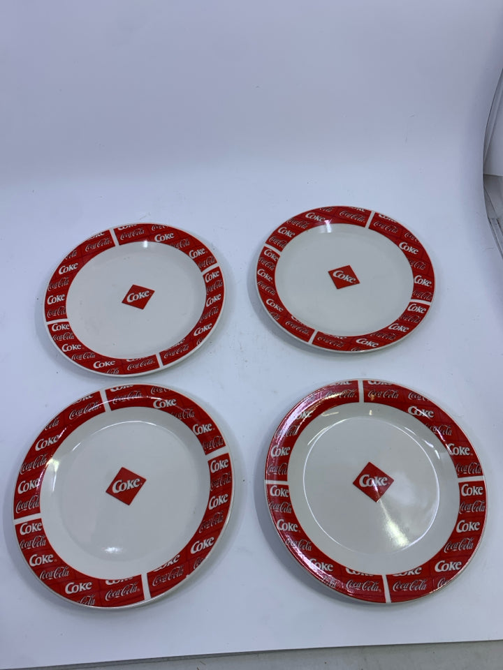 4 COCA-COLA APPETIZER PLATES.