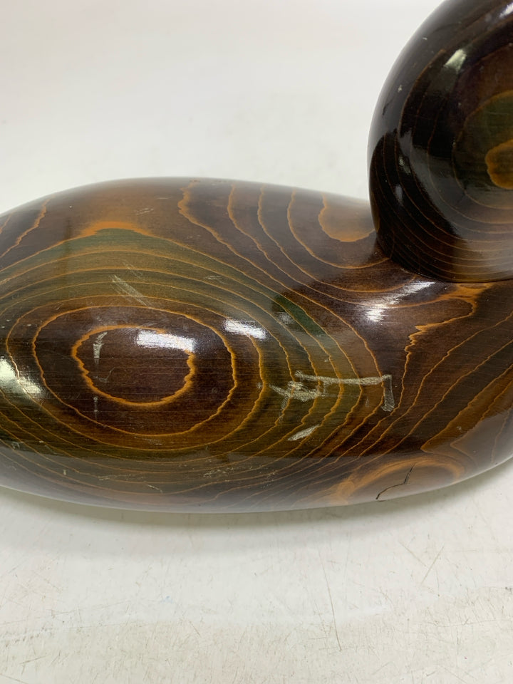 VTG BUNDY & COMPANY WOOD DUCK DECOY GLOSSY W/ WOOD KNOTS.