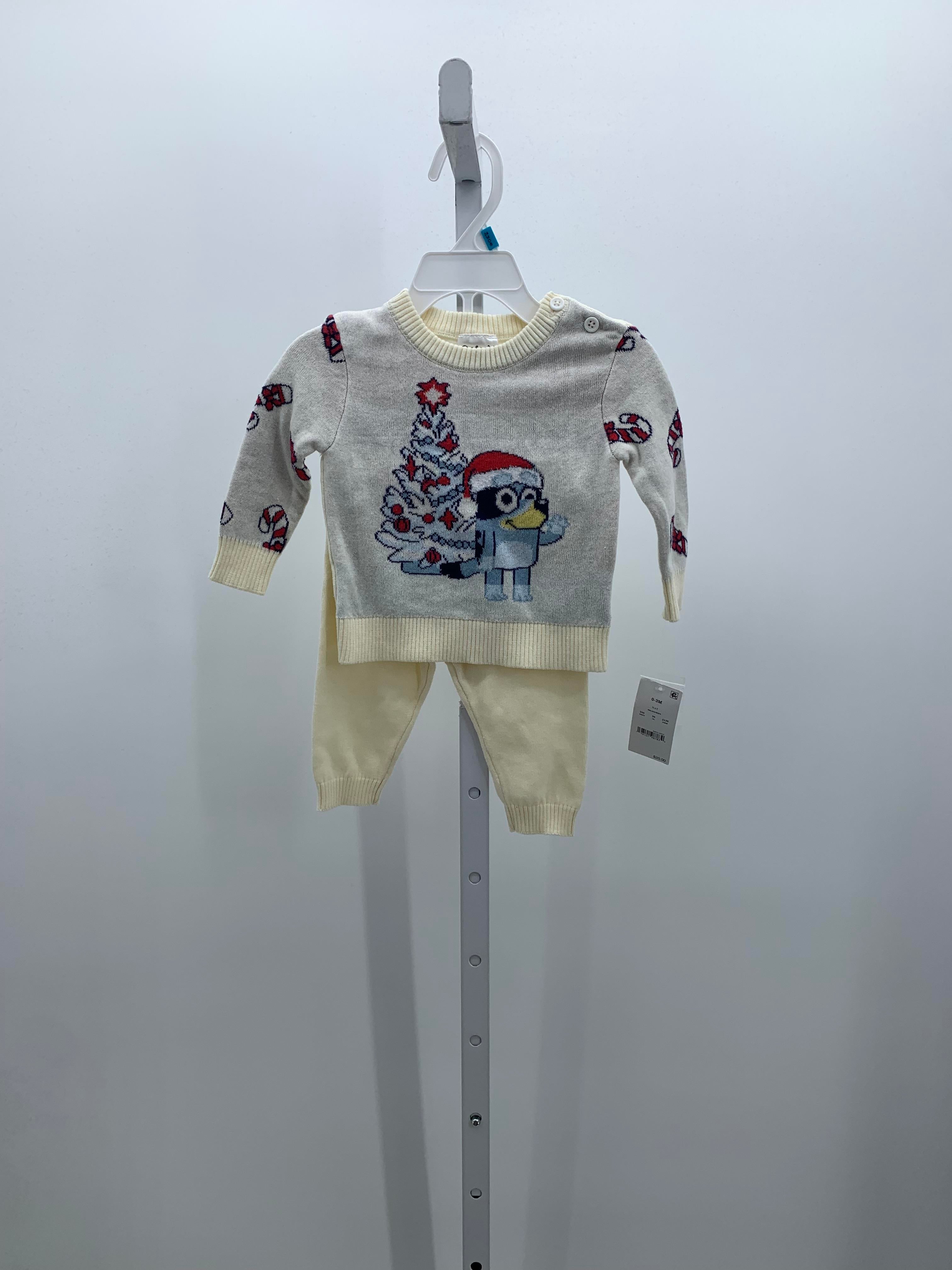 NEW LONG SLV SWEATER AND PANTS CANDY CANES.