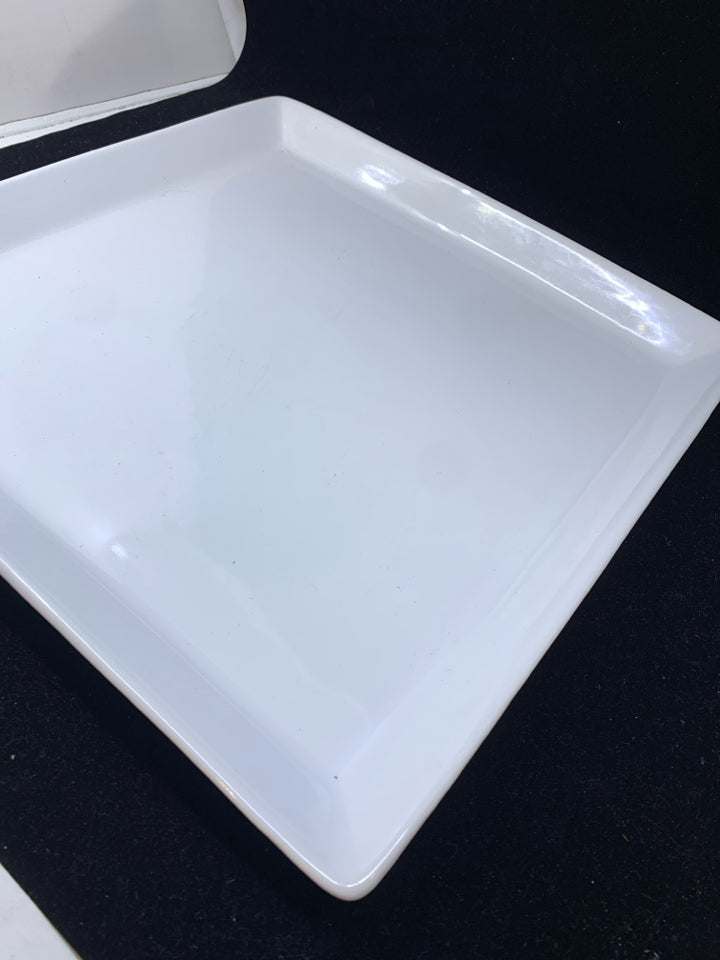 LARGE WHITE SQUARE SERVING PLATTER.