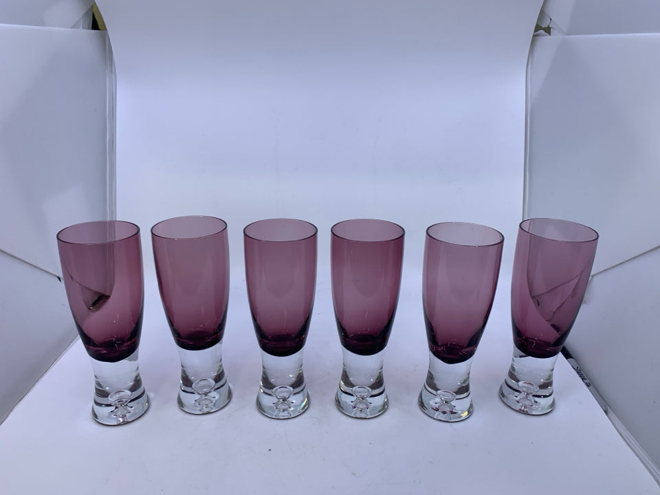 6 VTG DARK PURPLE HEAVY BOTTOM BUBBLE BASE BLOCK STOCKHOLM CRYSTAL.