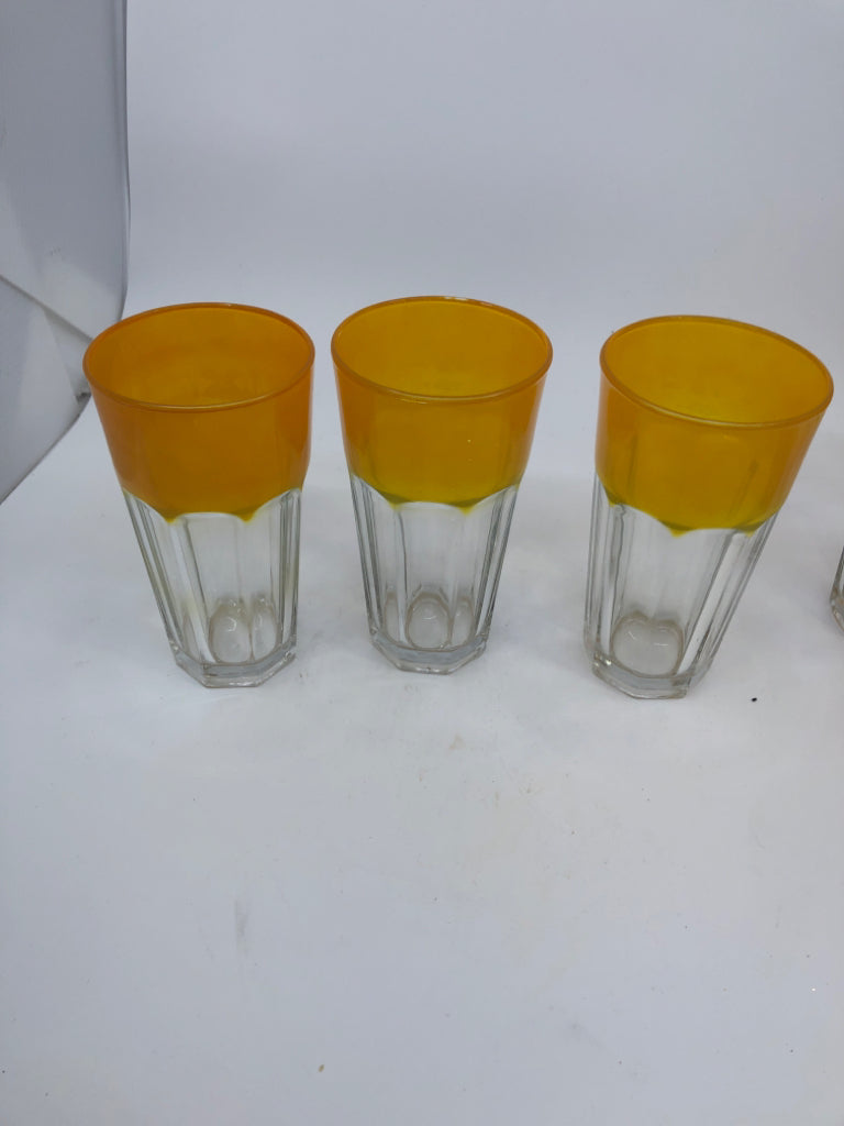 6 VTG ORANGE RIMMED GLASSES.