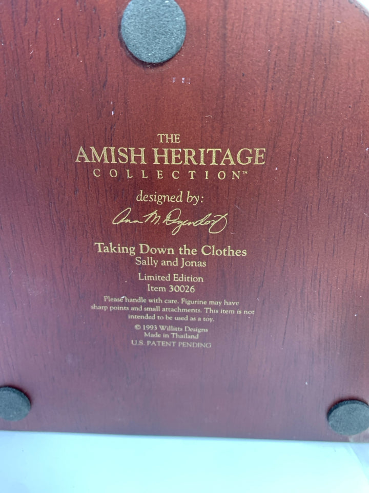 THE AMISH HERITAGE COLLECTION- TAKING DOWN THE CLOTHES W/QUILT.