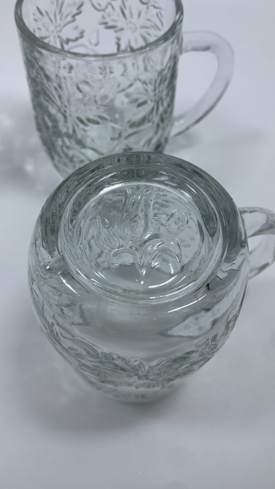 4 PRINCESS HOUSE FANTASIA POINSETTIA EMBOSSED GLASSES.