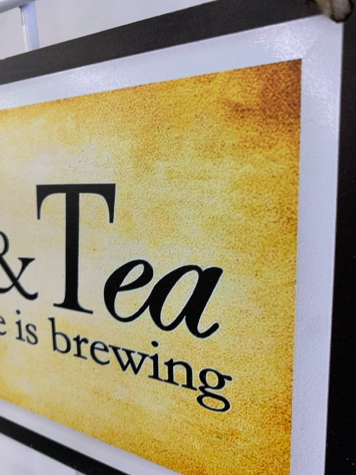 COFFEE AND TEA WOOD HANGING.