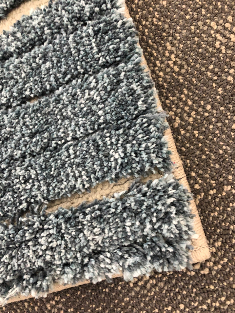 BLUE & CREAM OMBRE RUG.