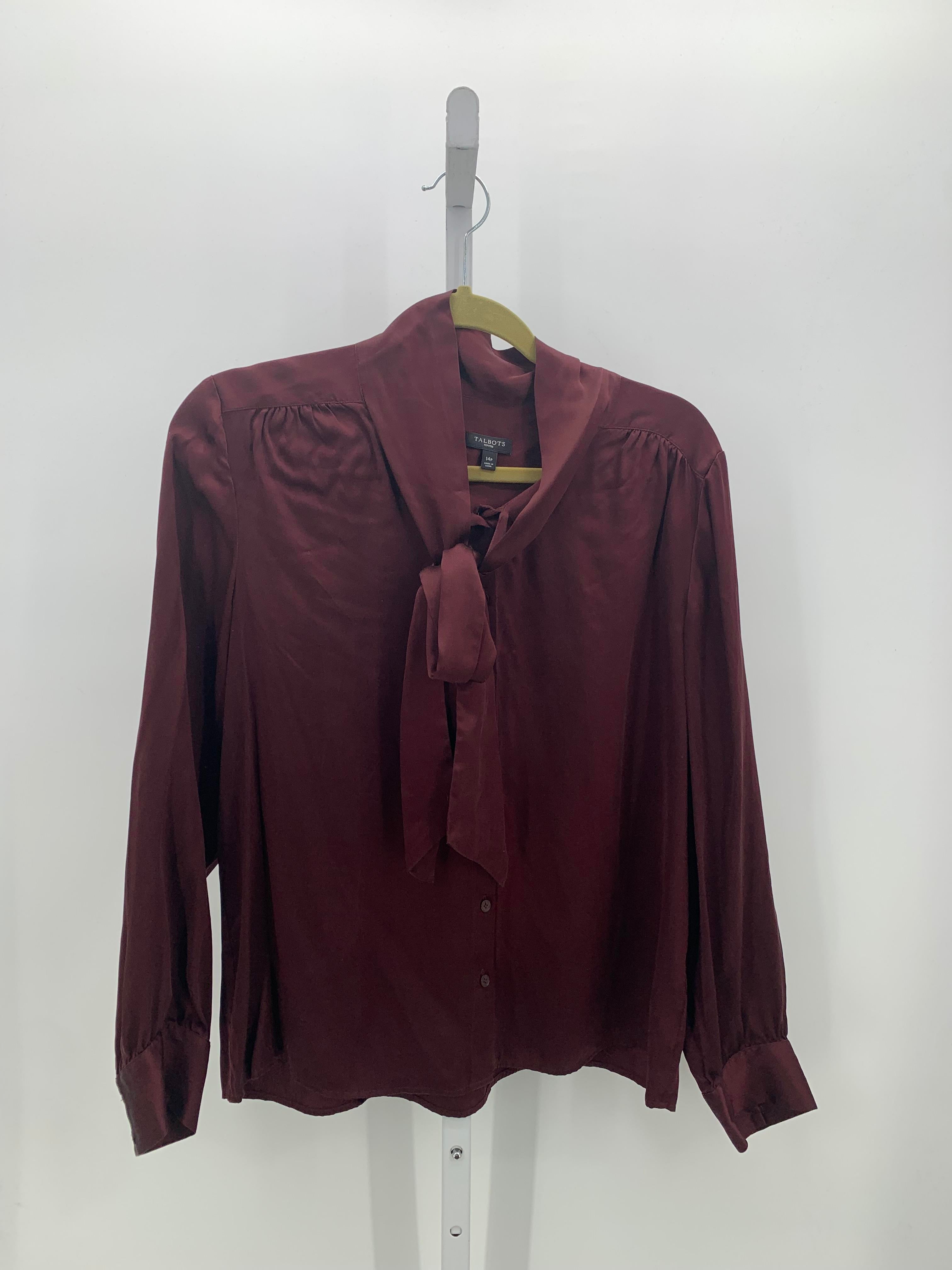 Talbots Size 14 Petite Petite Long Sleeve Shirt