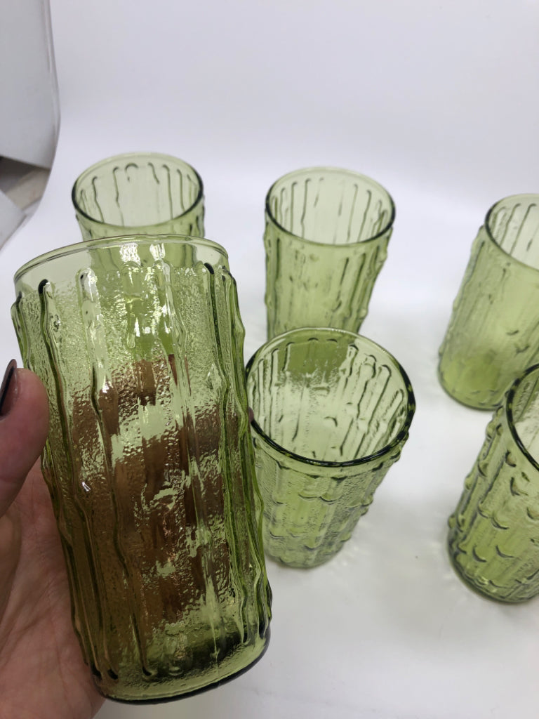 8 BAMBOO GREEN GLASS.