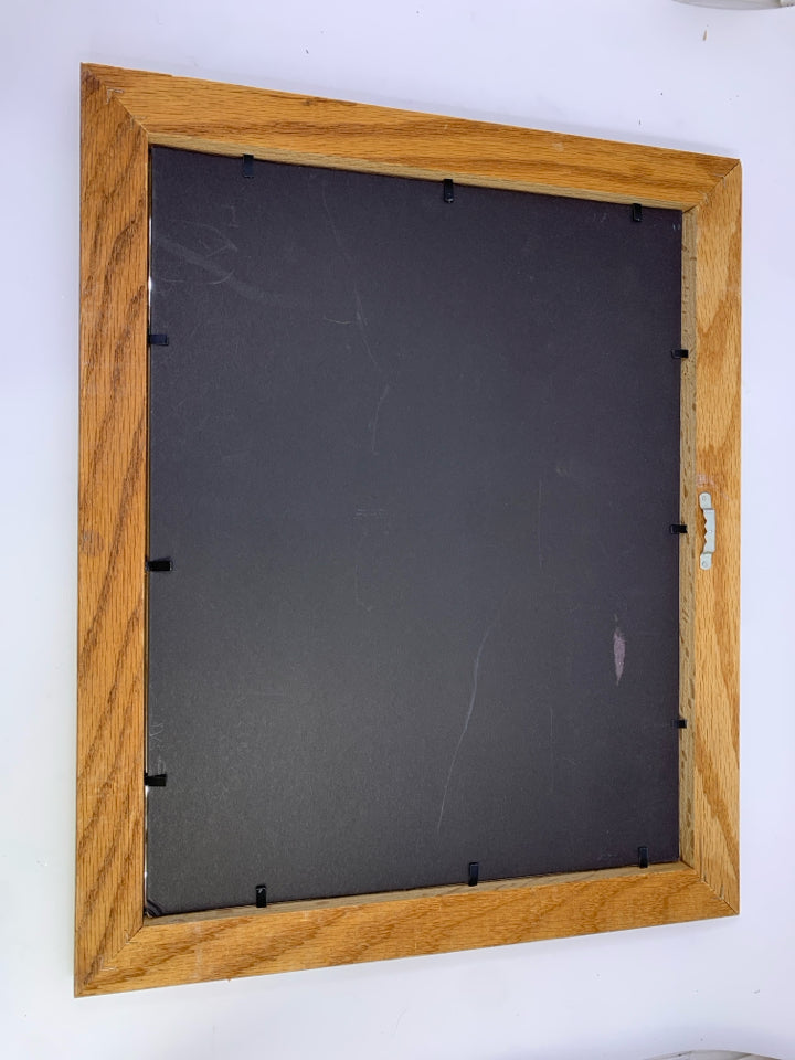 STREAM UNDER BRIDGE PHOTO IN WOOD FRAME.