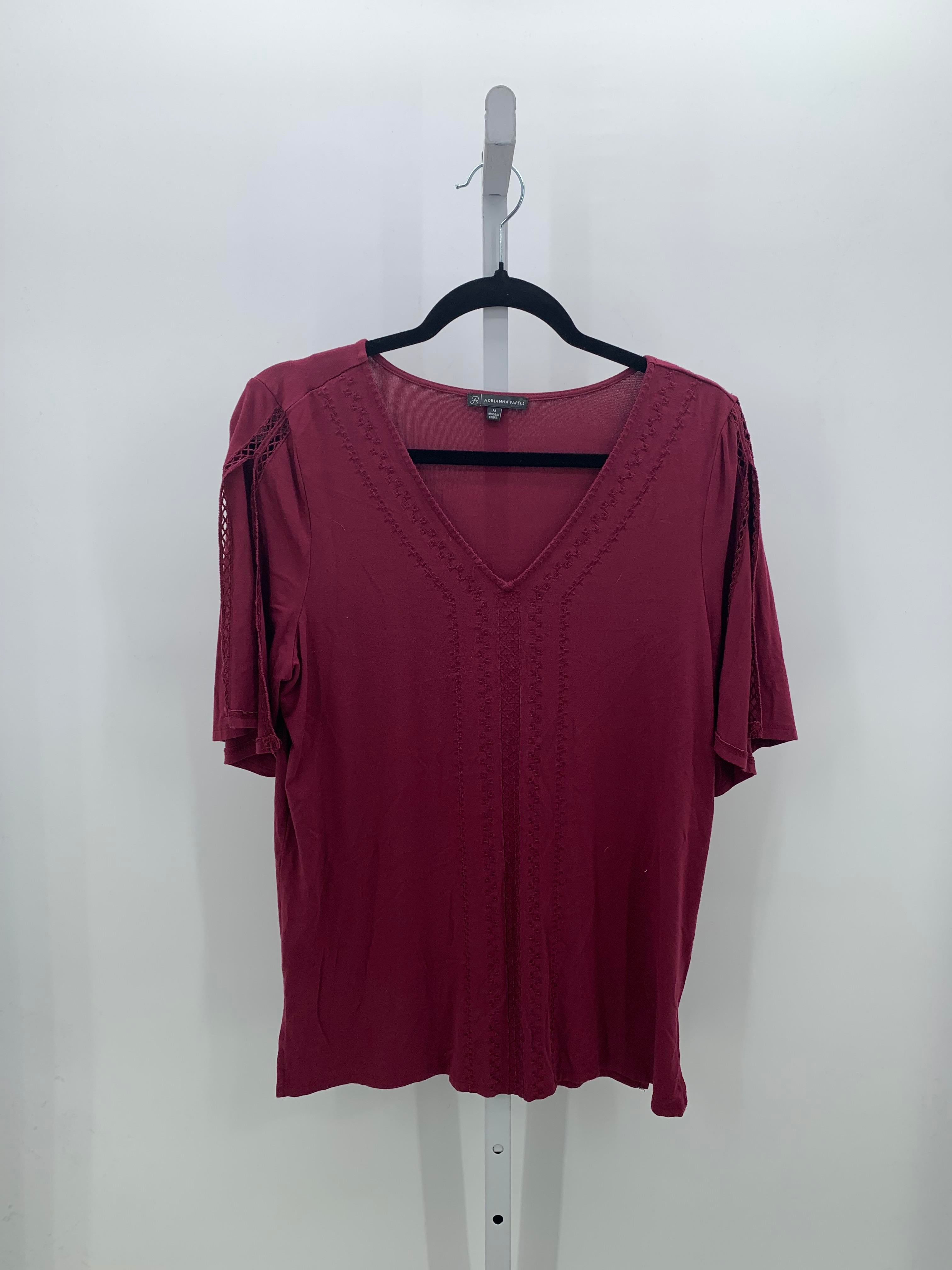 Adrianna Papell Size Medium Misses Short Sleeve Shirt
