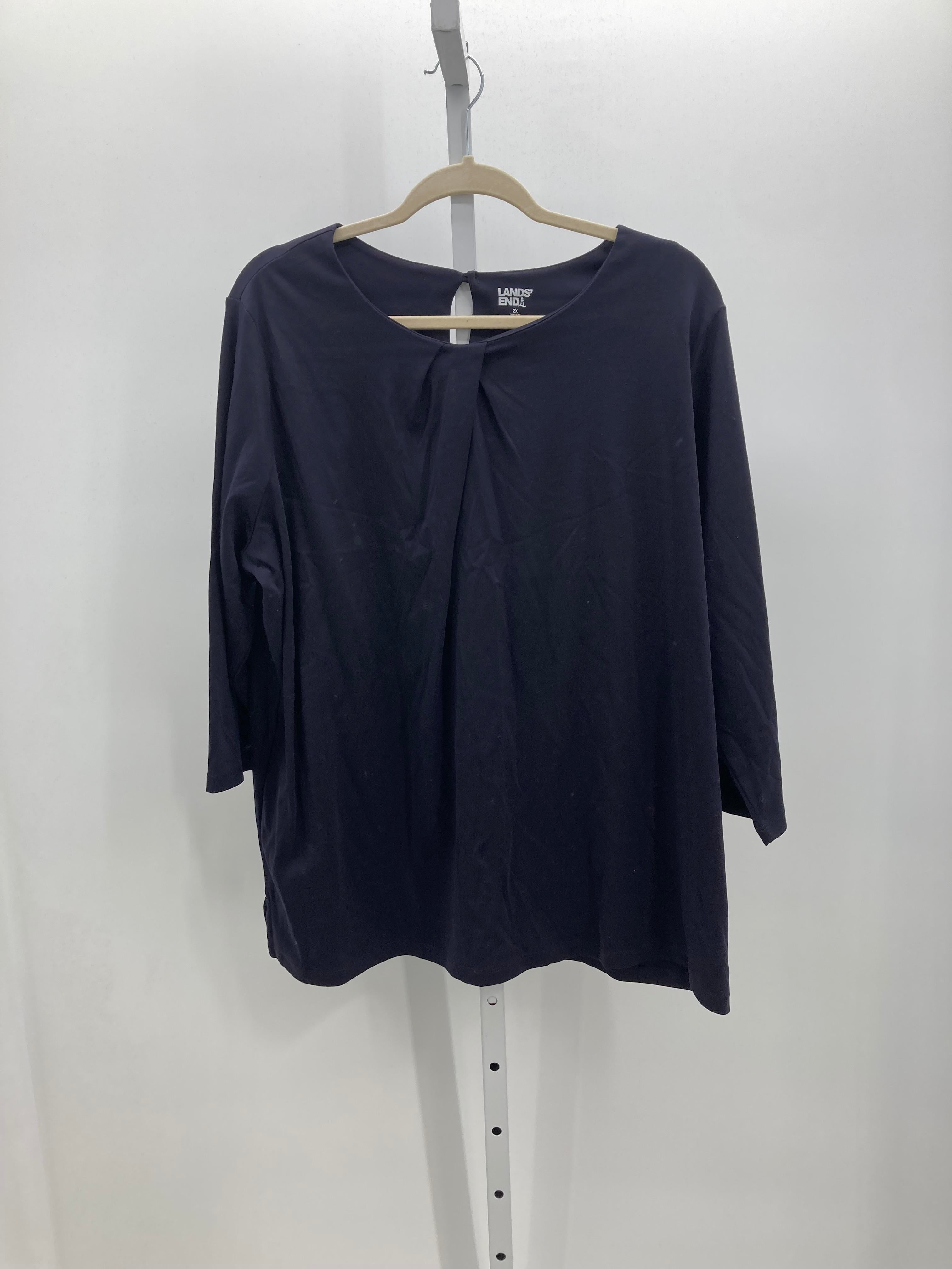 Lands End Size 2X Womens 3/4 Sleeve Shirt
