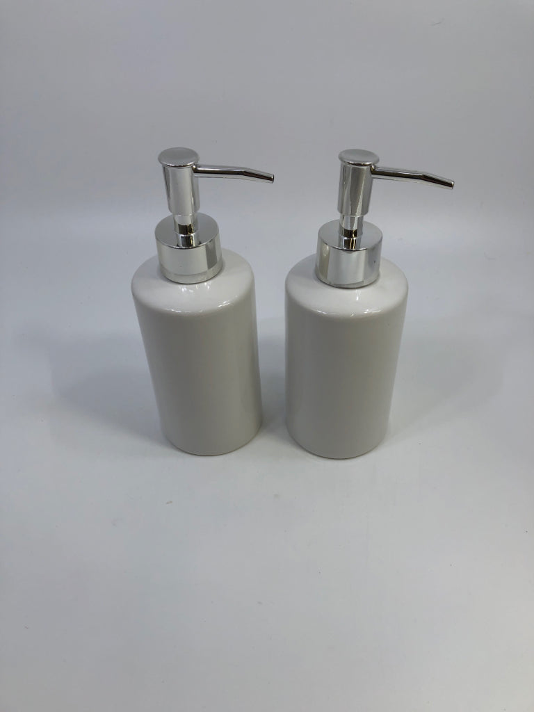 NIB 2 WHITE SOAP DISPENSERS.