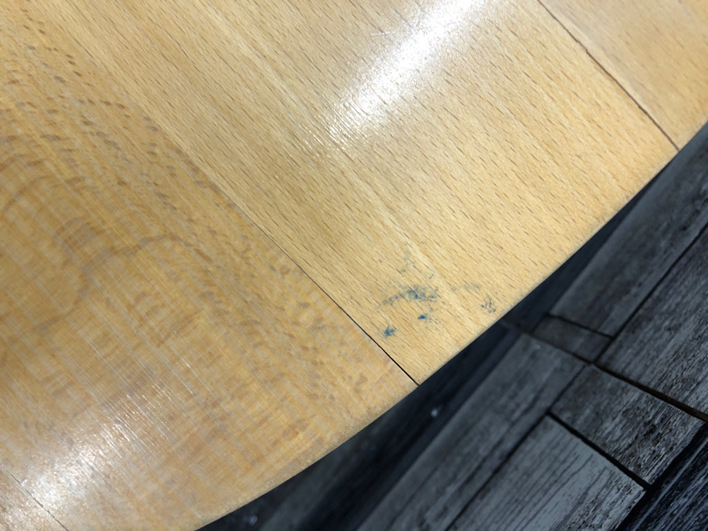 2 WOODEN ROUND BACK CHAIRS.