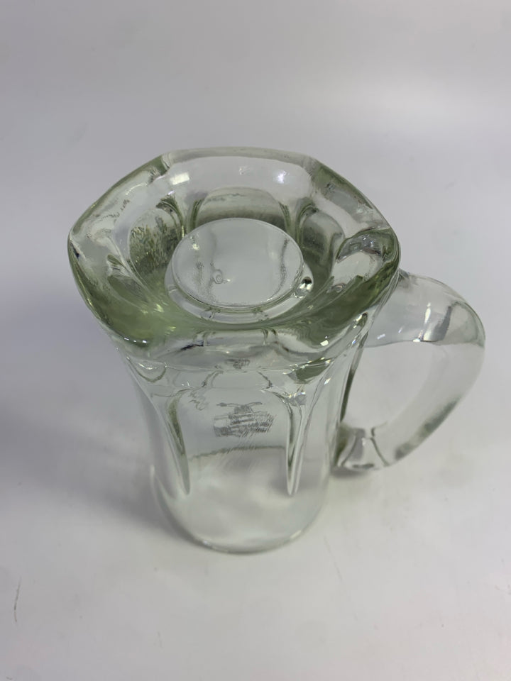 QUARTER KEG PUB CLEAR HEAVY GLASS MUG.