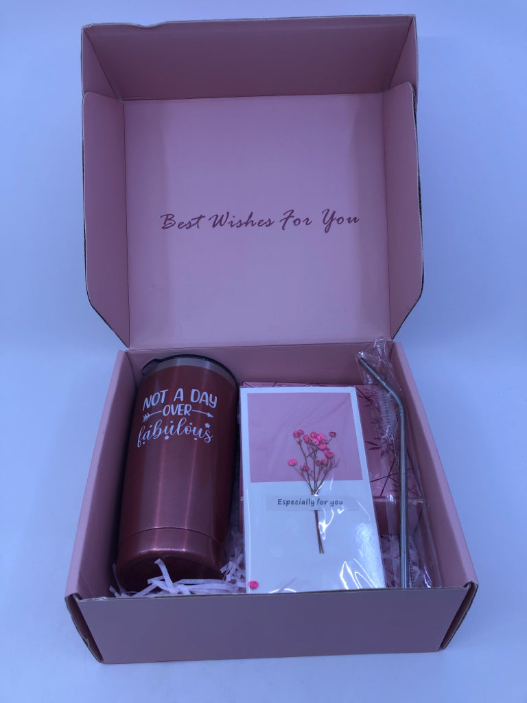 NIB BEST WISHES FOR YOU TUMBLER & TRINKET TRAY GIFT SET.