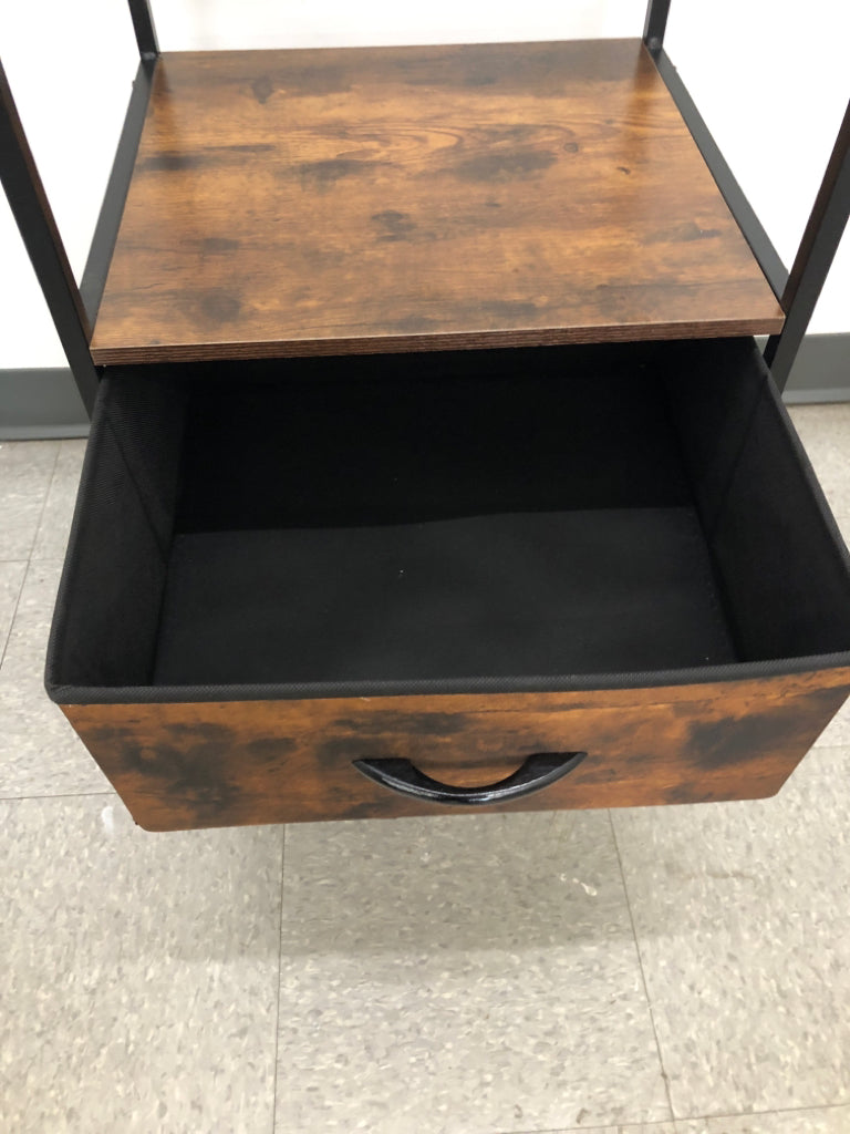 FAUX WOOD STANDING LIGHT WEIGHT CLOSET W/ 2 DRAWERS.
